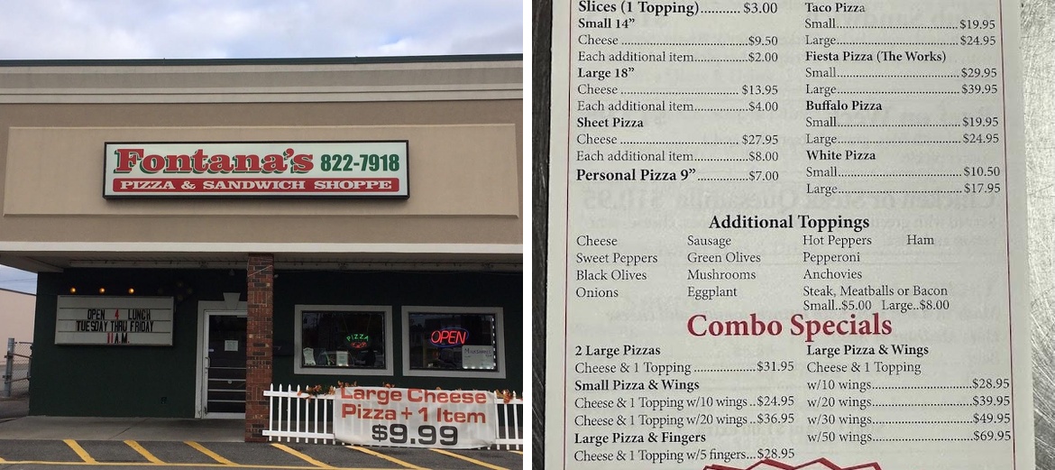 Fontana's Pizza & Sandwich Shoppe Menu
