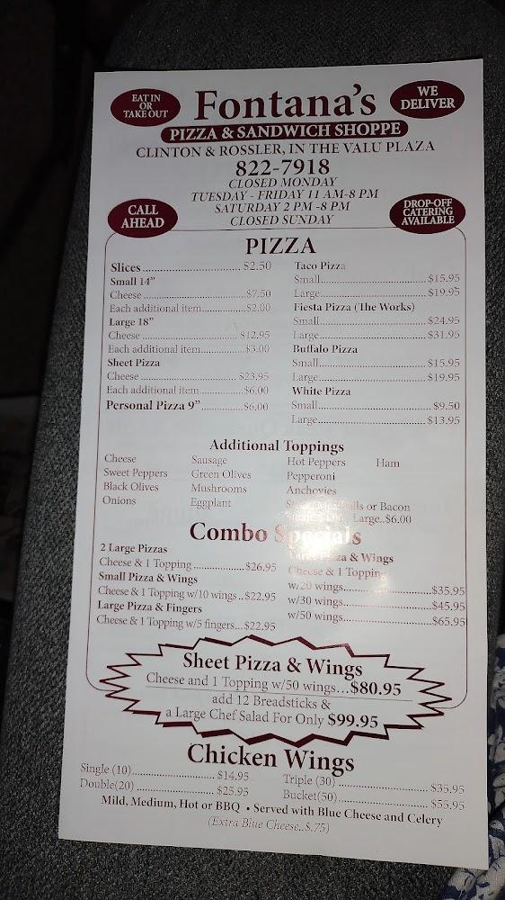 Fontana's Pizza & Sandwich Shoppe Menu image 2